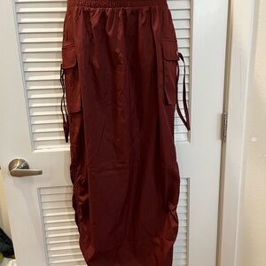 Women’s Cargo Maxi Skirt in Deep Burgundy